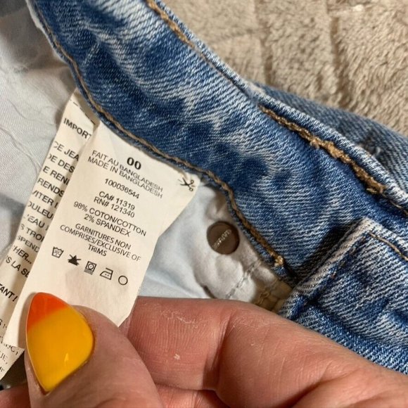 Garage Womens 00 Denim Jeans Blue Ankle Straight Distressed Light Wash Low Rise - Picture 6 of 12